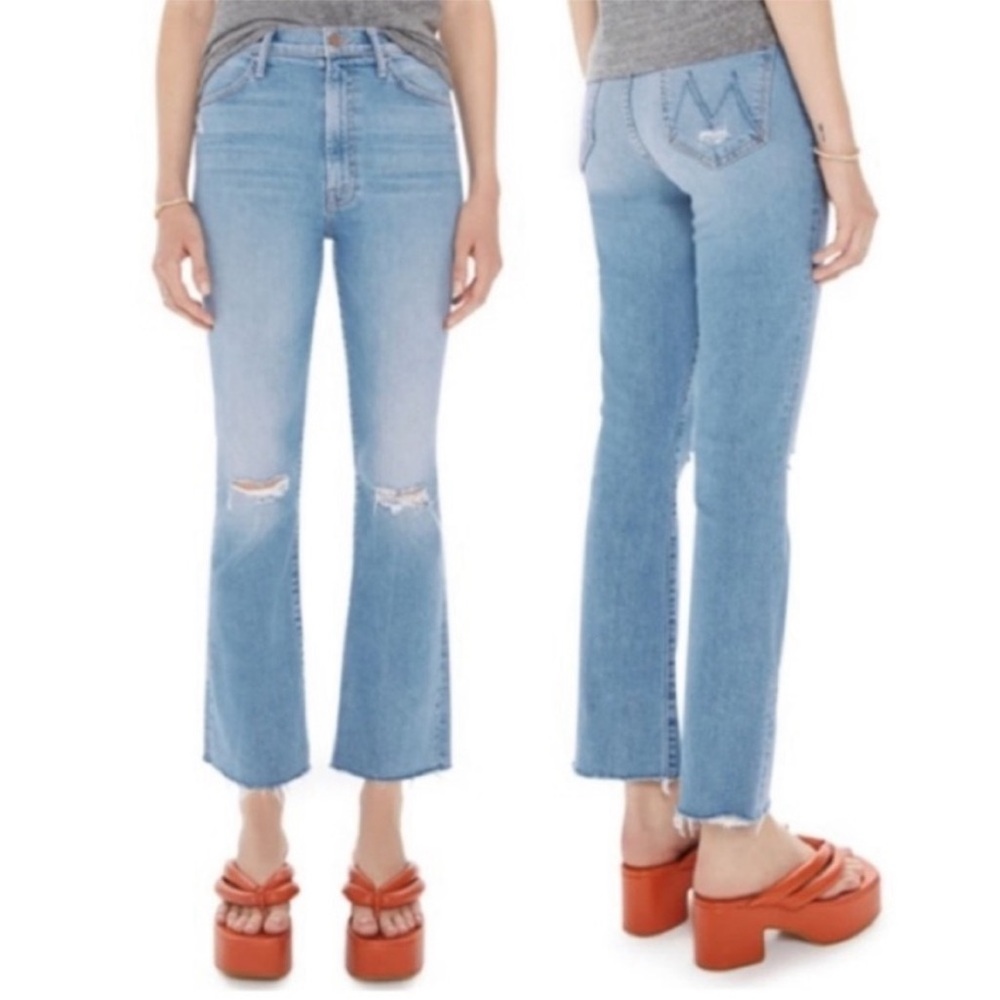 MOTHER The Insider Crop Step Fray Jean in Thrilling Shots Size 28